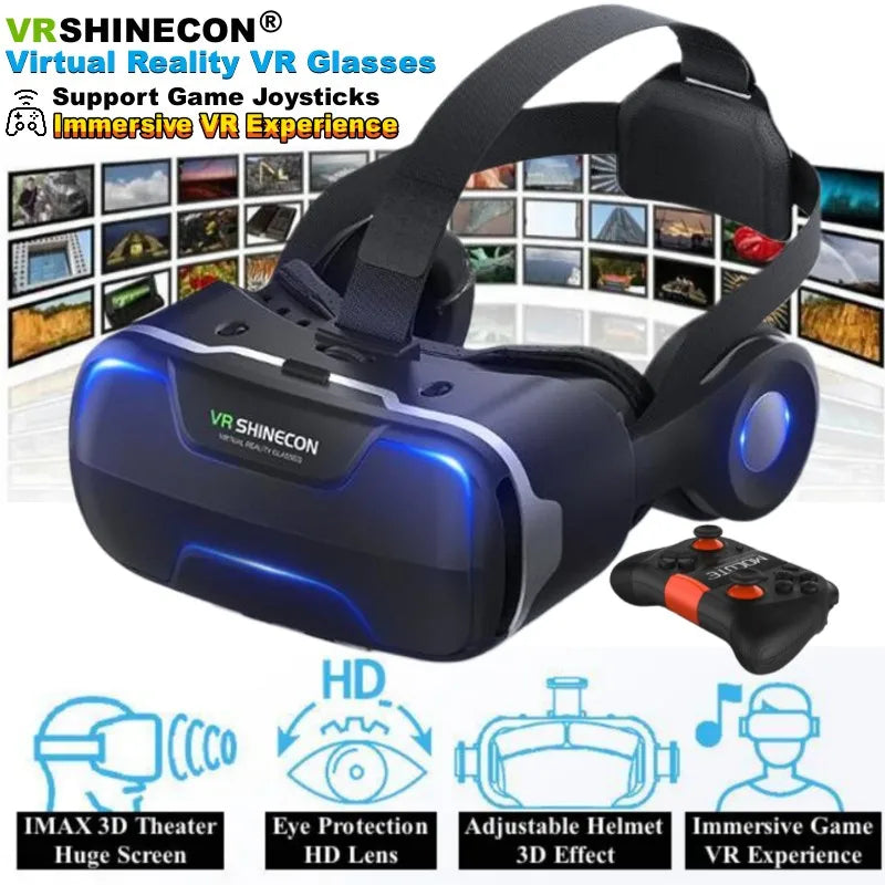 Blu-Ray Virtual Reality Glasses Stereo HD IMAX 3D Glasses Google Cardboard Box VR Headset Helmet for Phone,Support Game Joystick