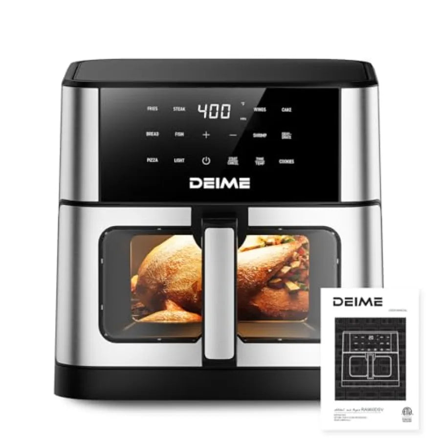 10.2 QT 1700W Large Ccity Air Fryer Oilless Healthy Cooker with 10 Preset Functions Non-Stick Basket Visual Cooking Window for