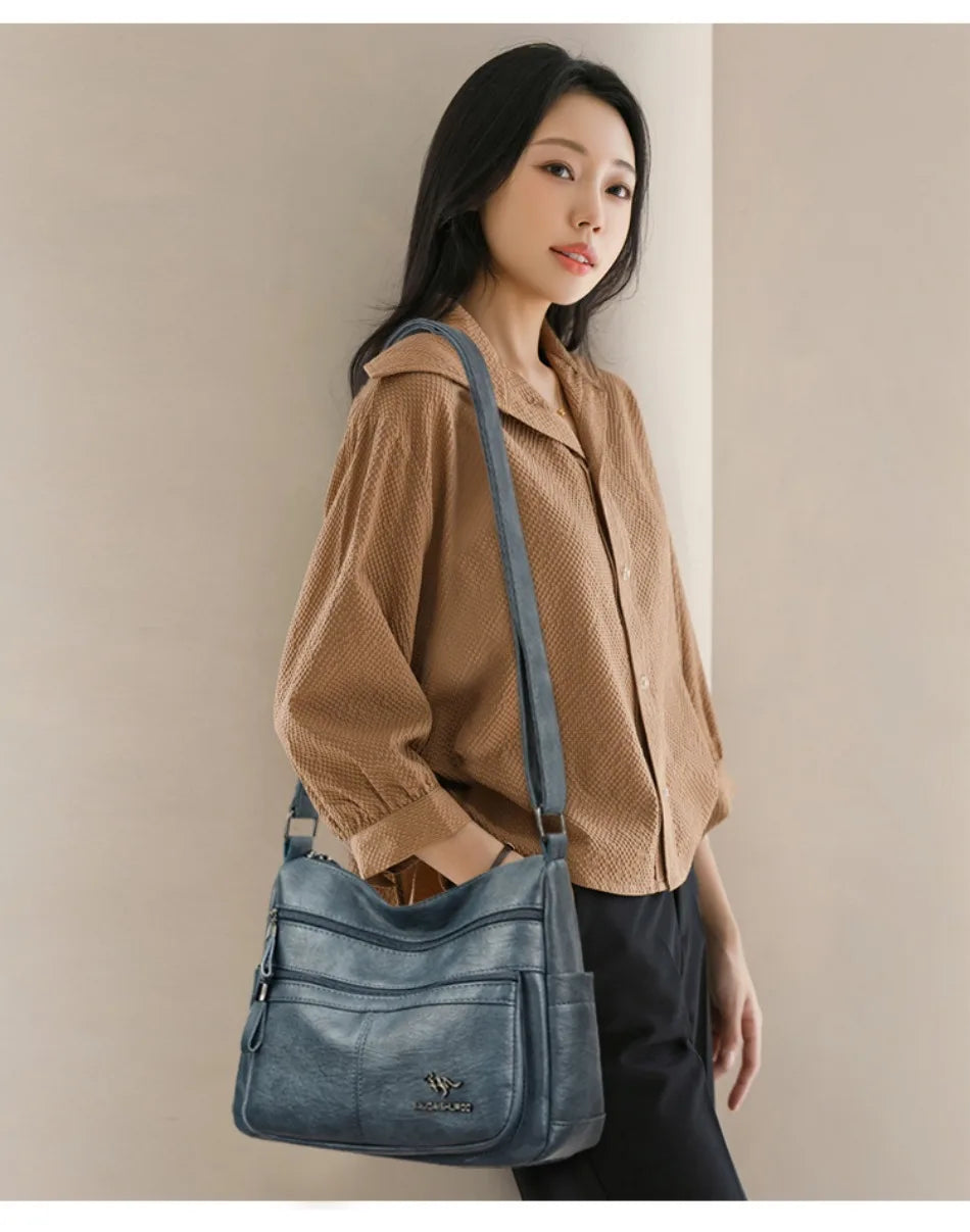Luxury Crossbody Bags for Women New High Quality Soft Leather Handbags Purses Designer Casual Shoulder Messenger Bags Sac A Main