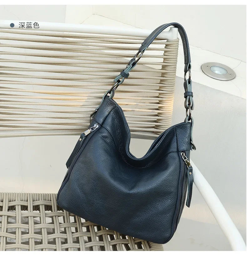 2025 Luxury Women's Handbag - Genuine Cow Leather, Large Capacity & Versatile Shoulder/Crossbody/Tote Commuting Bag