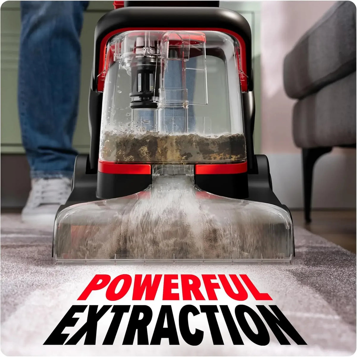 Full Size Carpet Cleaner Machine for Carpet and Upholstery Deep Cleaning Carpet Shampooer Machine with Two Cleaning Modes Pair