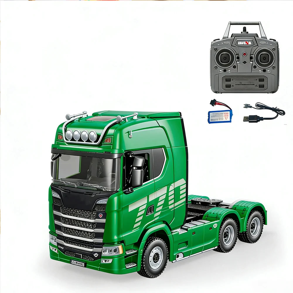 HUINA 770S Rc Truck Trailer Tractor 1/18 1501 Remote Control Car 19 Ch Electric Machine Engineering Cars Radio Controlled Toys