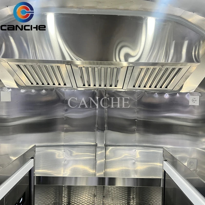 Mobile Food Trailer With Full Kitchen Hot dog Burgers Cart Mobile Street Fast Food Van