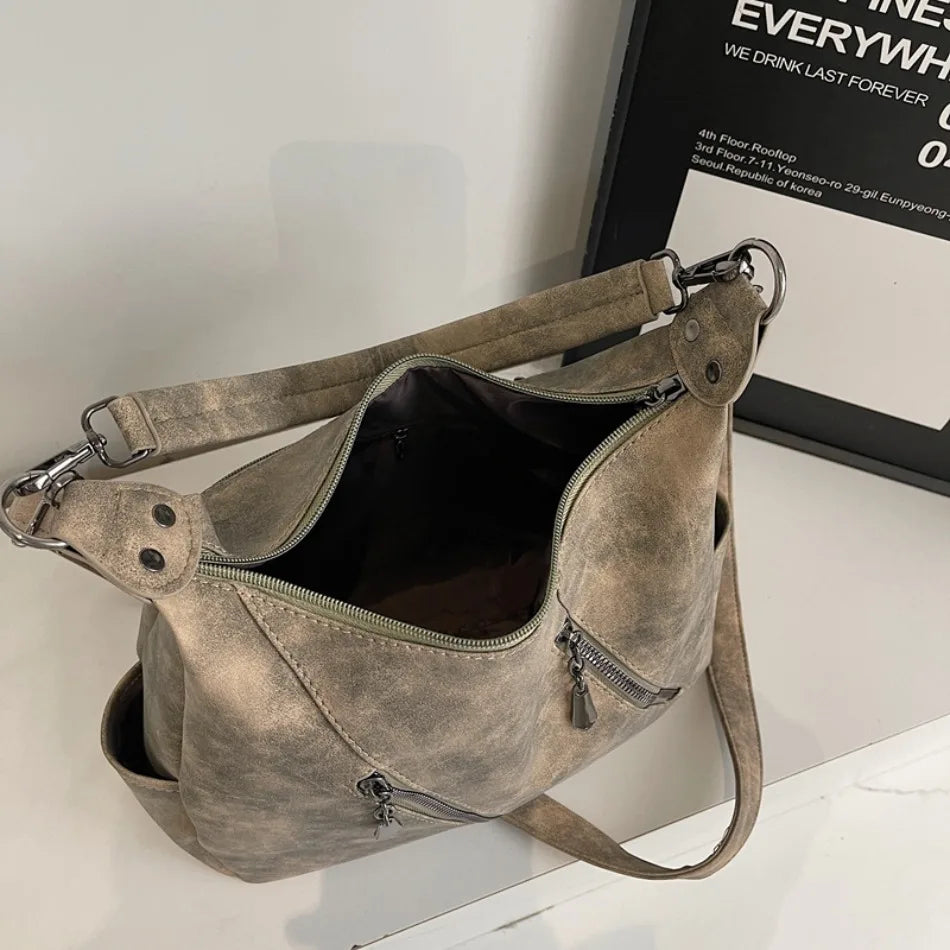 High Quality Scrub Soft PU Leather Shoulder Crossbody Bags for Women Designer Luxury Women Bags Female Handbags Casual Tote Sac
