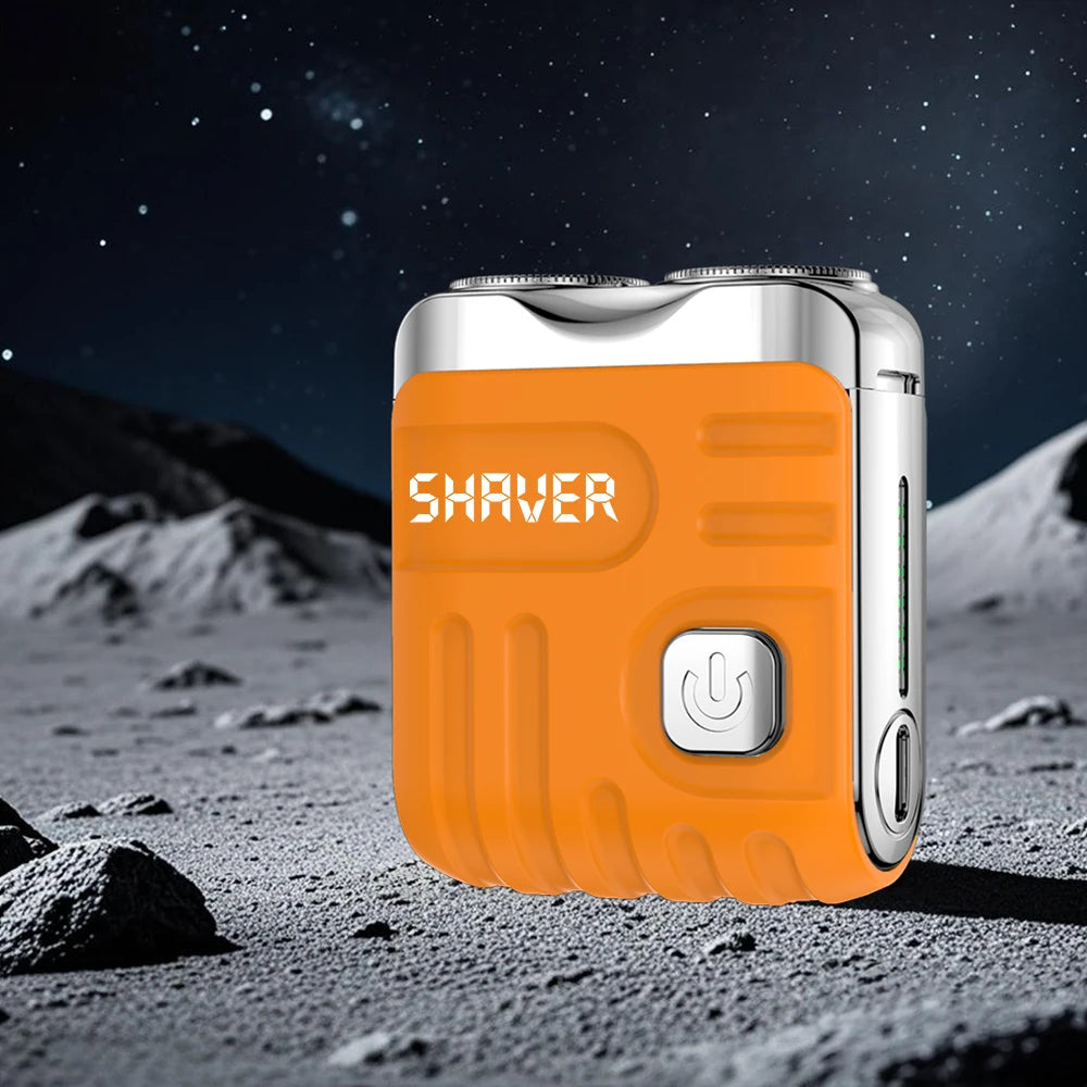 Mini Shaver On-The-Go, Portable Electric Shaver for Men, Dry Shave, USB-C，IPX7 Waterproof Easy Cleaning, Battery Indicator
