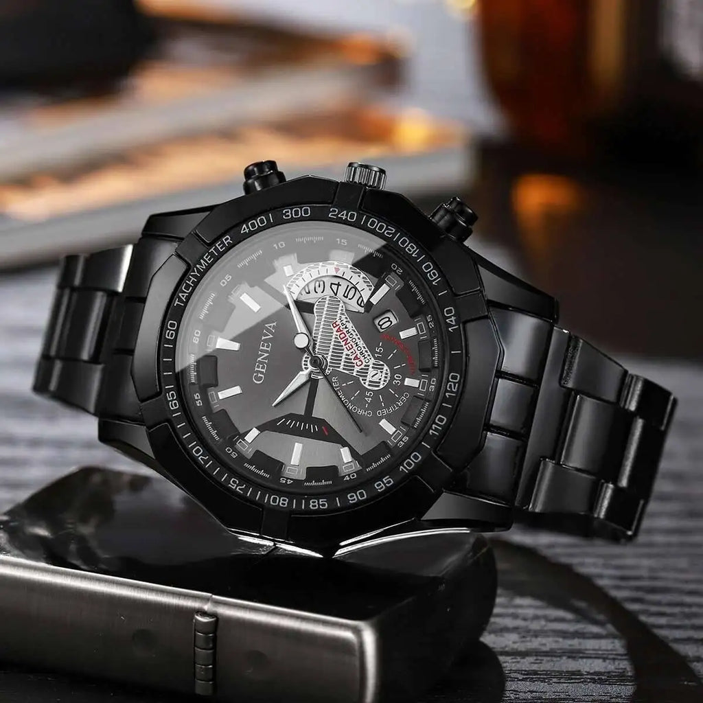Luxury Men Business Watches Fashion Large Dial Calendar Quartz Watch Reloj Hombre（Without Box）