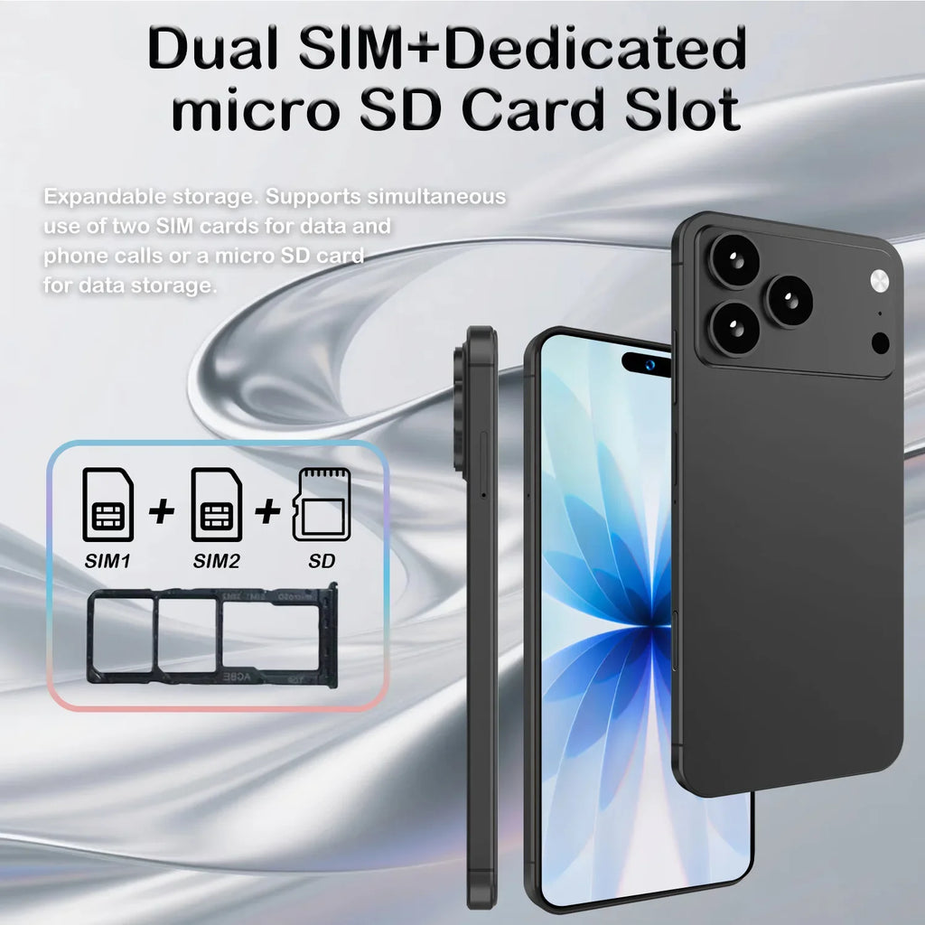 2026 New I17 Promax Pro Original Intelligent Global Version 4G 5G Dual Card Dual Standby System 8000mAh Battery