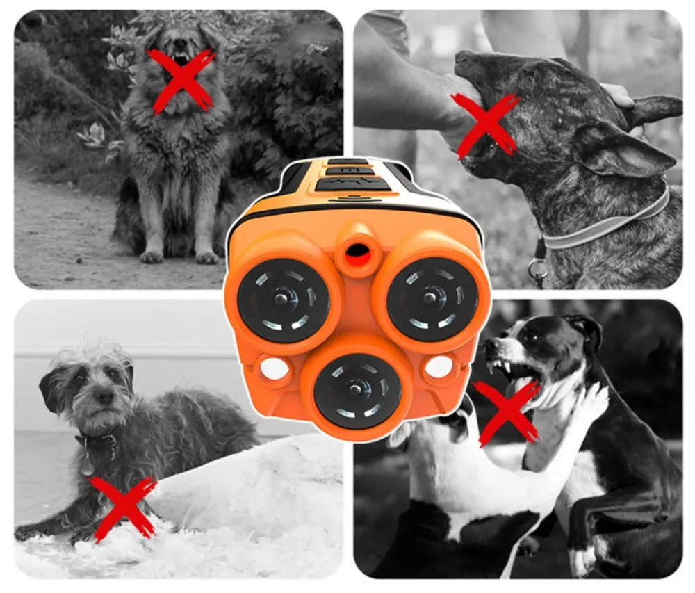 10M High Power Deterrent Ultrasonic Dog Repeller Pet Training Anti Barking with Led Flashlight Rechargeable for Dogs Accessories