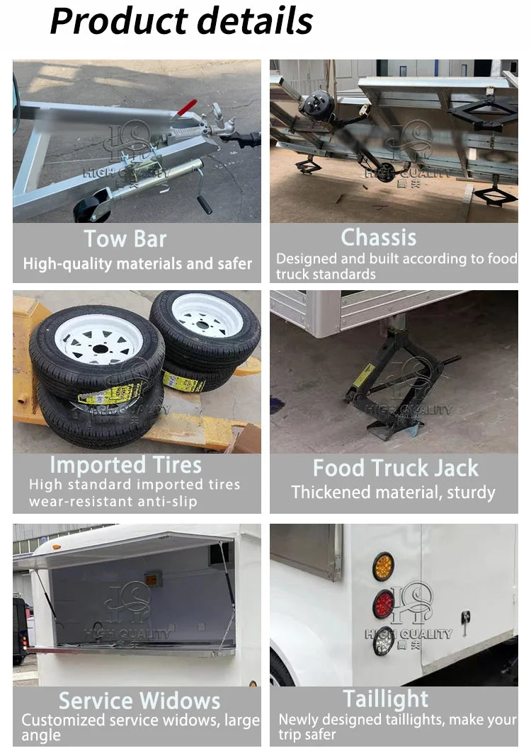 Ice Cream Food Cart Refrigerator Mobile Food Caravan Fast Food Trailer For Sale Usa