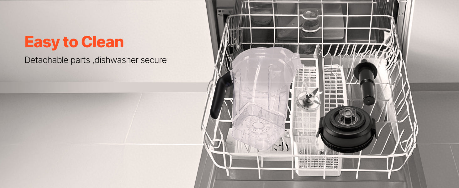 VEVOR Blender for Smoothies 1400W Professional Blender with Powerful Motor Multi-Functional Food Processing Blender for Kitchen