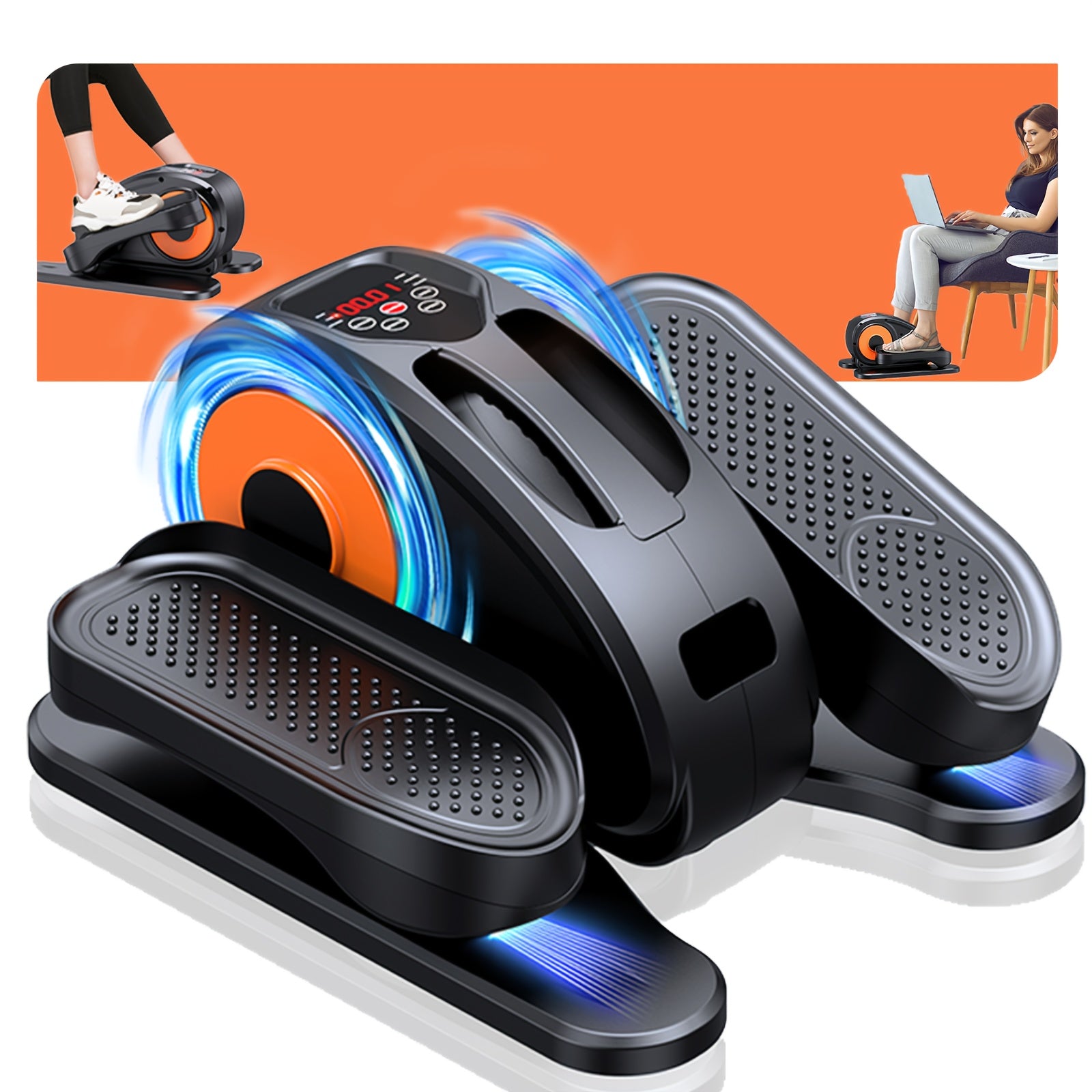 Compact Under Desk Elliptical Machine for Seniors, Quiet & Portable Electric Seated Pedal Exerciser with Remote Control, 12 Adjustable Speeds, Space-Saving Design - Perfect for Low-Impact Workouts at Home or Office, Elliptica