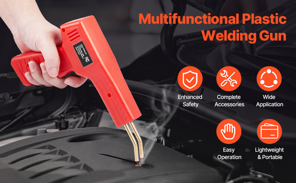 SucceBuy Plastic Welder 100W Plastic Welding Gun with 800PCS Hot Staples Professional Welding Gun Plastic Car Bumper Repair Kit