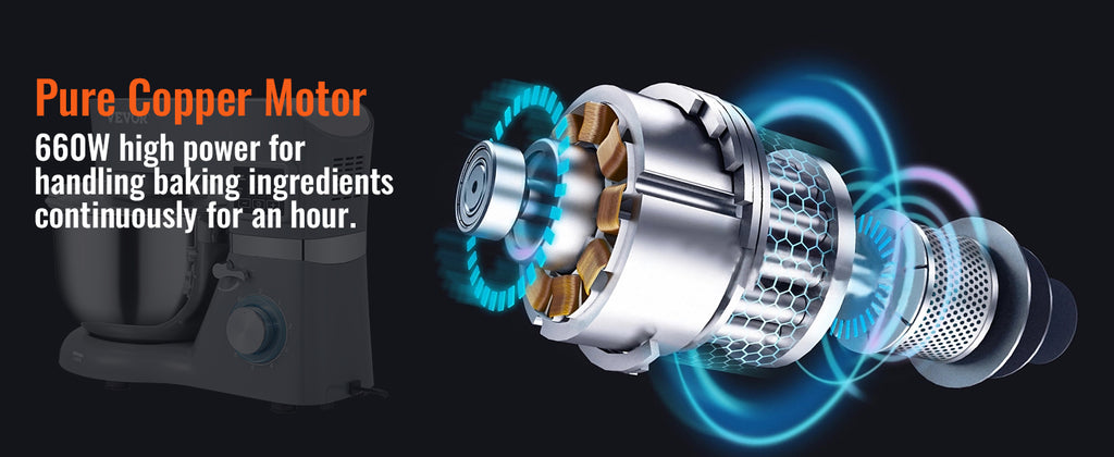 SucceBuy Stand Mixer Electric Dough Mixer with 6 Speeds LCD Screen Timing 5.8 Qt Stainless Steel Bowl Dough Hook Flat Beater